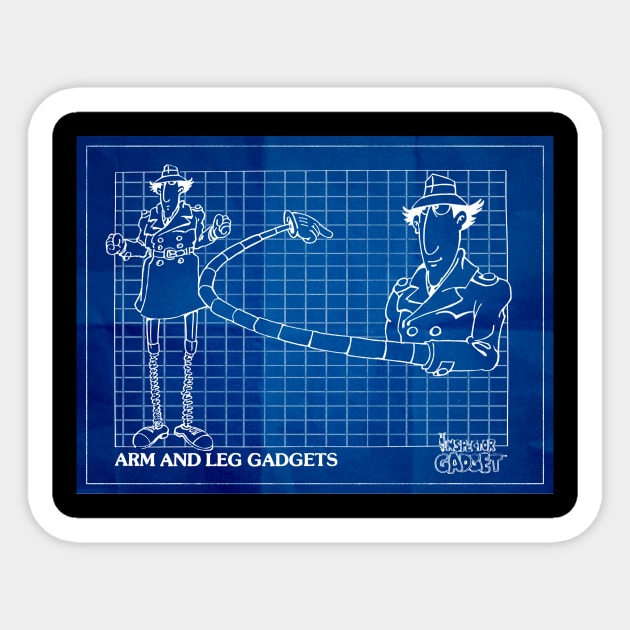 Gadget Arms and Legs Sticker by BigOrangeShirtShop